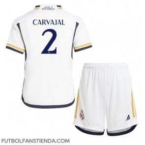 Real Madrid Daniel Carvajal #2 Primera Equipación Niños 2023-24 Manga Corta (+ Pantalones cortos)